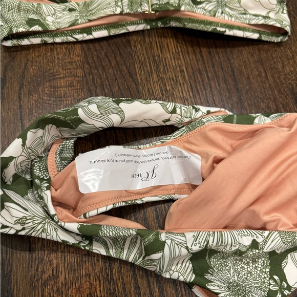 J. Crew Liberty green floral two piece cheeky bikini  NWOT size small medium - Picture 2 of 8